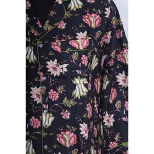 ชุดเดรสยาวสไตล์กิโมโนลายดอกไม้ผ้าฝ้ายสำหรับผู้หญิง แขนบาน มีเข็มขัด ผ้าไหมพลิ้ว ขายส่ง ชุดลำลอง - Product Image 3