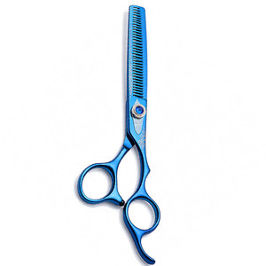 Ciseaux à effiler professionnels en acier inoxydable pour droitiers avec manche en céramique, lames aiguisées à 32 dents pour salon et usage domestique - Product Image 1
