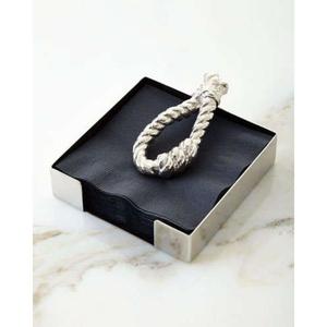 Silver Rope Design Metal Tissue Box Napkins Holder Decorative Silver Tray American Modern Style Tissue <b>Stand</b> With <b>Weight</b> Latest - Product Image 1
