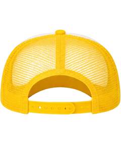 Gorra trucker de malla amarilla y blanca personalizada, ajustable con cierre a presión, frente de espuma, gorra de béisbol transpirable, logotipo personalizado, gorra al por mayor - Product Image 4