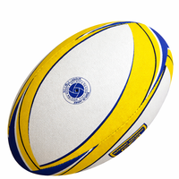 Mini ballon de rugby promotionnel en caoutchouc synthétique, entièrement personnalisable avec logo, idéal pour les événements d'entreprise et la promotion sportive