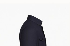 Uniforme de personnel d'hôtel bleu marine, veste de terrain à col mandarin - Product Image 2