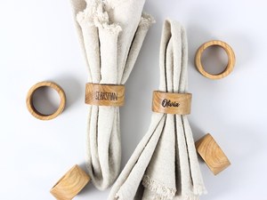 Personalized Rustic Wooden Napkin <b>Rings</b> with Custom <b>Name</b> Engraving-Eco-Friendly Durable Party Table Decor - Product Image 4