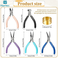 6 Buah Set Tang Perhiasan Ringan dan Tahan Lama, Tang Pemotong Kawat, Tang Ujung Bengkok, Tang Cincin Baja Anti Karat, Profesional untuk DIY