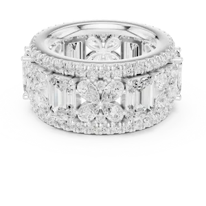 Mixed Shape 8.57 CTW Lab grown Diamond E Color 18K Solid Gold Multi Row Full Eternity Band Luxury Unisex <b>Statement</b> <b>Ring</b> - Product Image 3