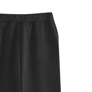 Survêtement unisexe décontracté en polyester de haute qualité, couleur unie, noir pour femme, design 2-en-1, col en V, manches longues, respirant, décontracté, automne - Product Image 3