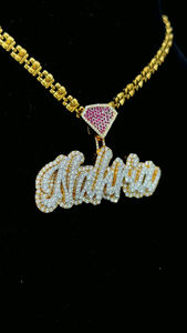 ฮิปฮอปผ่านเพชรน้ำแข็งออกประกันเพชรจี้ชื่อที่กำหนดเอง VVS Moissanite ตัวอักษรสองโทนสีทองและเงินของขวัญเครื่องประดับ - Product Image 3