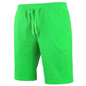 Shorts Bermuda en coton uni pour homme avec cordon de serrage, décontractés, bleu clair - Product Image 2