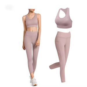 Conjunto de 2 Piezas para Mujer, Leggings y Shorts a Cuadros para Yoga, Ropa Deportiva, Logotipo Frontal, Spandex/Nylon, Antiarrugas, Cintura Elástica 2026 - Product Image 2