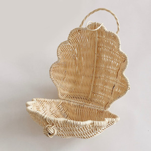 Seashell shape rattan handbags mini kid <b>purse</b> <b>cheap</b> price toddler storage basket Vietnamese factory - Product Image 4
