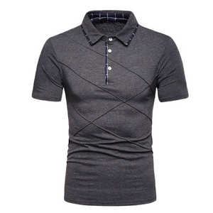 Camisa de Hombre Azul Oscuro Personalizada, Manga Corta, Tejida en Algodón, con Cuello, Rayas, Impresión Digital, Casual, de Negocios, OEM, Transpirable - Product Image 4