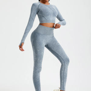 Wholesale Custom Plus Size Fitness Wear Yoga Sets Gym Workout Clothes <b>Sports</b> <b>Bra</b> Jacket High Waist Leggings Set Front Logo Women - Product Image 2