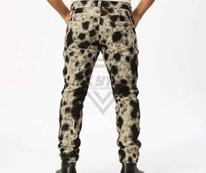 Jeans en denim personnalisés pour hommes, imprimé vache, fourrés, coupe slim, décontractés, style unique, haute qualité, vente en gros, fabricant de vêtements - Product Image 2