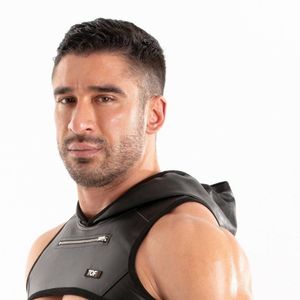 Kinky Bulldog <b>Harness</b> <b>Black</b> Leather Fetish Chest <b>Harness</b> Adjustable Fit - Product Image 6