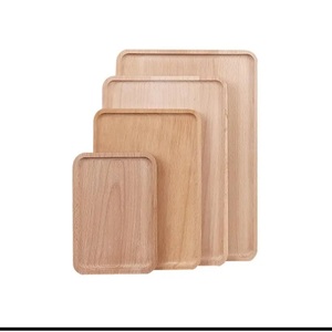 Juego de bandejas de madera al por mayor, bandejas rectangulares apilables para cocina, hotel y suministros de catering. - Product Image 1