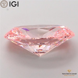Magnifique pièce maîtresse, diamant de laboratoire cultivé en CVD de forme ovale, 5,00 carats, certifié IGI, couleur rose vif fantaisie, clarté VS2 - Product Image 6