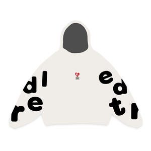 Sudadera con capucha y cremallera de algodón polar gris jaspeado de invierno para hombre, con letras personalizadas y bordado desgastado, estilo oversize - Product Image 1