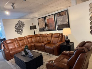 Modern Leather Sectional L-Shape <b>Sofa</b> <b>Set</b> for Living Room with Tufted Back and Recliner Features - Product Image 2