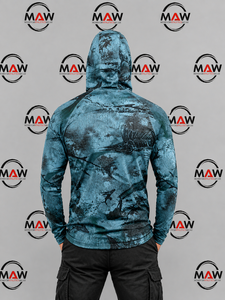 Sweat à capuche de pêche camouflage pour homme MAW, pull-over UPF 50 anti-UV à manches longues avec protection pour le visage - Product Image 6