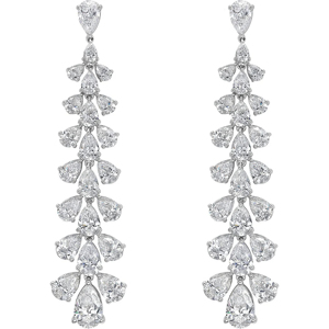 Boucles d'oreilles pendantes en zircon taille poire, plaquées rhodium, bijoux de mariage classiques pour femmes, boucles d'oreilles en alliage, forme goutte d'eau - Product Image 1