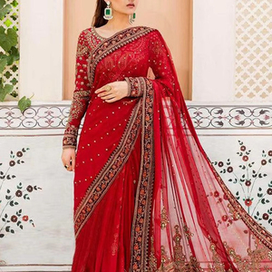 New Design Banarasi Soft Silk Wedding Wear Indian <b>Saree</b> <b>Blouse</b> Plus Size Women's Dresses Customizable Colors Sizes Indian - Product Image 1