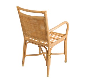 Chaise de salle à manger en rotin naturel avec accoudoirs, fauteuil en osier artisanal, fabricant et fournisseur pour restaurants et hôtels - Product Image 4