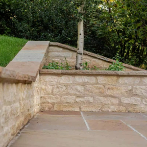 GROCON Modern Camel Dust Sandstone Natural Wall Coping Handcut/Natural Split Outdoor Exterior Garden Boundary Wall Caps - Product Image 1