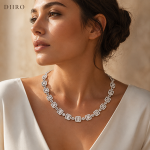 Moissanite Link <b>Chain</b> Necklace 925 Sterling Silver Baguette Cut Hip Hop <b>Iced</b> <b>Out</b> Jewelry Women's Style GRA Certified - Product Image 6