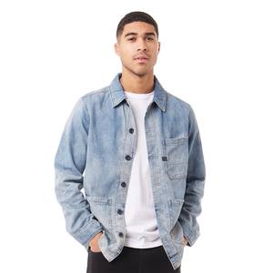 Fournisseur en gros de vestes en jean pour hommes, sans motif, à manches longues, à un seul bouton, style cowboy, en jean noir - Product Image 6