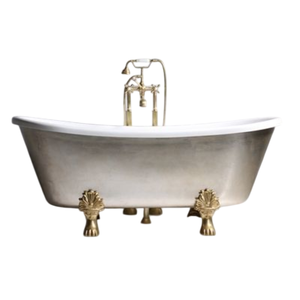Grande baignoire en métal de grande taille, finition argentée, autoportante, pour la maison, les hôtels, accessoires de salle de bain - Product Image 6