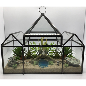 Mini Caja Decorativa de Vidrio Transparente Retro con Diseño de Casa Dorada, Terrario para Sala de Estar, MOQ 100 Piezas al Precio Más Bajo - Product Image 4