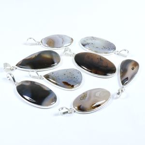 Colgante de Ágata Natural Artesanal de Alta Calidad con Forma de Paz BISMILLAH GEMS BOHEMIA, Pieza Única de Moda Artesanal - Product Image 2