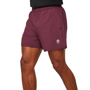 Shorts de sport athlétiques pour hommes, 5 pouces, légers, pour l'entraînement et la performance, couleur bordeaux intense - Product Image 3