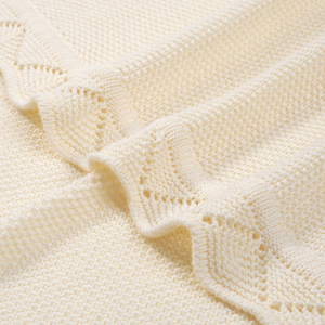 100% Cotton <b>Knitted</b> Cute Baby <b>Blanket</b> Eco-Friendly Solid Color Rectangle 209-278g Heirloom <b>Throw</b> Customizable Vietnam Machine - Product Image 3