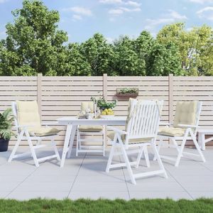 Juego de 4 Cojines para Silla de Respaldo Bajo de Tela Oxford Crema, 100% Poliéster, para Uso en Exteriores - Product Image 1