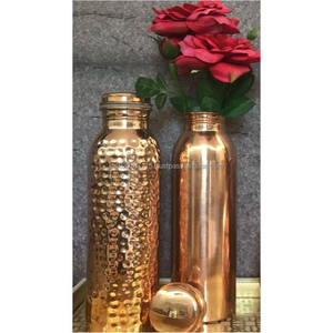 Ayurvedic copper <b>water</b> <b>bottle</b> for yoga detox immune function daily hydration and holistic Indian wellness practices - Product Image 5