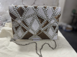 Embrague de diseñador con cuentas hecho a mano de estilo bohemio para mujer India elegante bohemio noche compras fiesta hombro cremallera ligero - Product Image 3