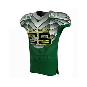 Custom <b>Men's</b> Green Heat-Transfer Printed Football Jersey Set 3D Print V Neck Quick Dry Polyester Sports Uniform Plus Size Front - Product Image 6