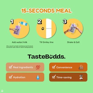 TASTEBUDDS Poudre de remplacement de repas pratique à emporter pour soupe instantanée au chocolat noir Paquet de 15 secondes 55g X5 Durée de conservation de 24 mois - Product Image 5