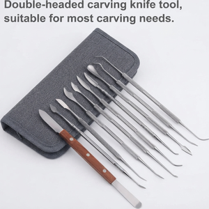 10pcs/<b>set</b> Metal Manual Dental Wax Carving Tools Spatula <b>Plaster</b> Knife Practical Versatile Teeth Whitening Kit Dentistry - Product Image 2
