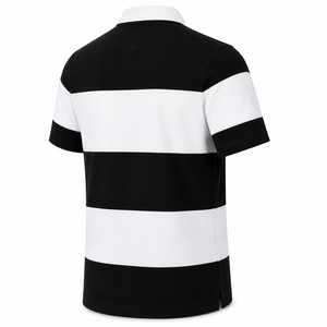 Chemise à col rayé personnalisée pour homme, style preppy vintage, à rayures contrastées, manches courtes, coupe oversize, streetwear - Product Image 4