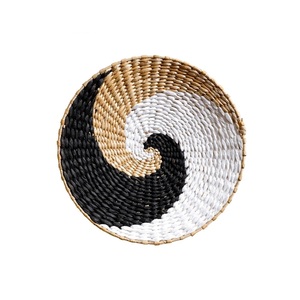Hand Woven Natural <b>Wall</b> Basket Set Woven Decorative <b>Plates</b> <b>Wall</b> Art Hanging For Living Room Bedroom & Kitchen Home Decor - Product Image 1