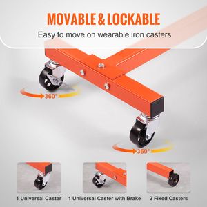 Supporto Girevole in Ghisa da 3/8 Tonnellate (750 Libbre) per Sollevatore Motore con Testa Regolabile a 360° e 4 Ruote - Strumento per Riparazione Auto - Product Image 5