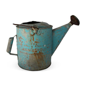 Arrosoir vintage rustique en métal, bleu turquoise vieilli, décoration de jardin, fer patiné, style ferme, décoration intérieure - Product Image 1