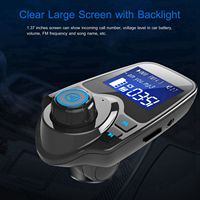 Kit Voiture Sans Fil avec Émetteur FM Lecteur MP3 Appel Mains Libres Chargeur USB avec Entrée AUX Noir