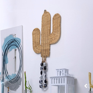 Wooden <b>wall</b> hooks for <b>clothes</b> storage low price rattan hook entry way bedroom <b>walls</b> decoration - Product Image 3