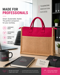 Professional Eco-Friendly Jute Tote <b>Bag</b> Zippered Handle Custom Logo Option <b>Medium</b> <b>Size</b> Groceries Supermarket Use Sustainable - Product Image 1