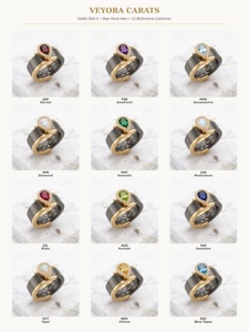 Bague Halo personnalisée en or massif 14 carats avec pierre de naissance taille poire, accessoire de luxe pour un style élégant de bague Oura - Product Image 6