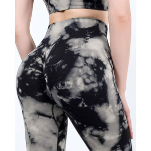 Mid Waist Breathable Seamless Ankle-Length <b>Tie</b>-Dyed Soft Compression Leggings for Women Yoga Pants for Gym Exercise Everyday - Product Image 4