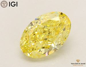 Diamante Cultivado en Laboratorio con Corte Ovalado de 2.50 Quilates, Color Amarillo Intenso, Claridad VVS2, Certificado por IGI para Joyería - Product Image 1